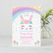 Bunny Birthday nodigt Bunny Birthday uit Kaart (Staand voorkant)