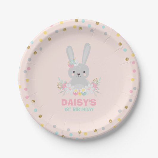Bunny Birthday Paper Bord een Bunny Party (Voorkant)