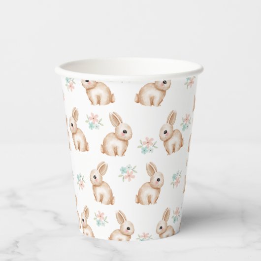 Bunny Birthday Party Cup Papieren Bekers (Voorkant)