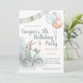 Bunny Birthday Party Invitation Kaart (Staand voorkant)