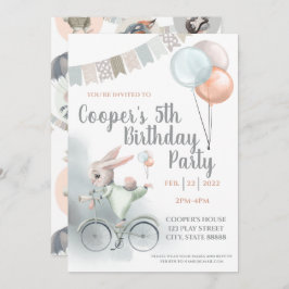 Bunny Birthday Party Invitation Kaart