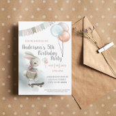 Bunny Birthday Party Invitation Kaart