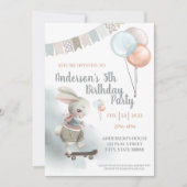 Bunny Birthday Party Invitation Kaart (Voorkant)