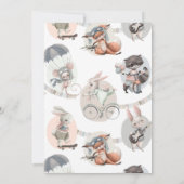 Bunny Birthday Party Invitation Kaart (Achterkant)