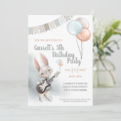 Bunny Birthday Party Invitation Kaart (Staand voorkant)