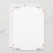 Bunny Birthday Party Invitation roze floral Kaart (Achterkant)