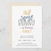 Bunny Birthday Party Kaart (Voorkant / Achterkant)