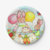 Bunny Birthday Party Paper Bord (Voorkant)