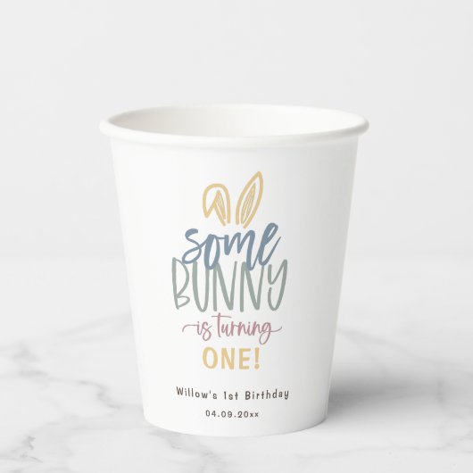 Bunny Birthday Party Papieren Bekers (Voorkant)