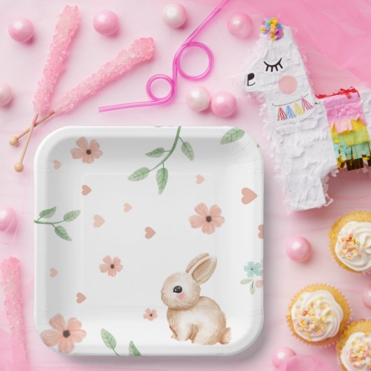 Bunny Birthday Party Papieren Borden Papieren Bordje (Feest)