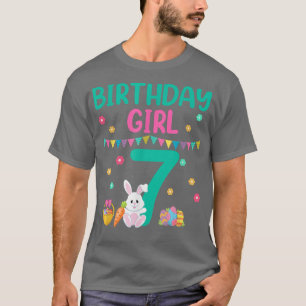 Bunny Birthday Party Rabbit 7 jaar oud Pasen B T-shirt