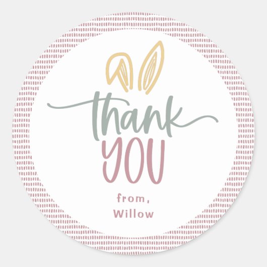 Bunny Birthday Party Ronde Sticker (Voorkant)