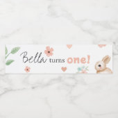 Bunny Birthday Party Water Bottle Label Waterfles Etiket (Enkel label)
