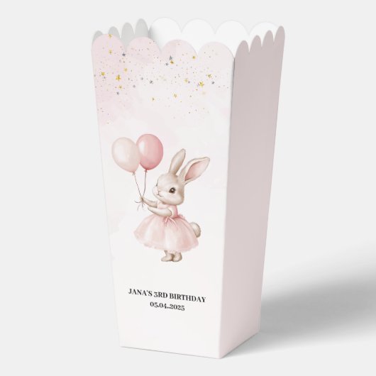 Bunny Birthday Pastel Pink | Schattigee Party Trea Bedankdoosjes (Achterkant)