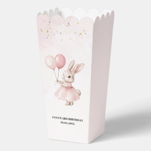 Bunny Birthday Pastel Pink | Schattigee Party Trea Bedankdoosjes (Voorkant)
