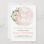Bunny Birthday Uitnodiging (Voorkant)