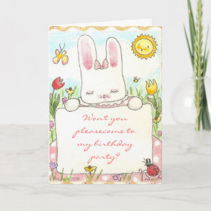 Bunny Birthday-uitnodiging