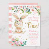 Bunny Birthday Uitnodiging (Voorkant / Achterkant)