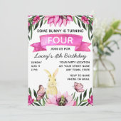 Bunny Birthday Uitnodiging (Staand voorkant)