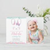 Bunny Birthday Uitnodiging, Elke leeftijd, 1e verj Kaart (Staand voorkant)