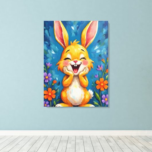 Bunny Bliss Canvas Afdruk (Insitu (Houten vloer))