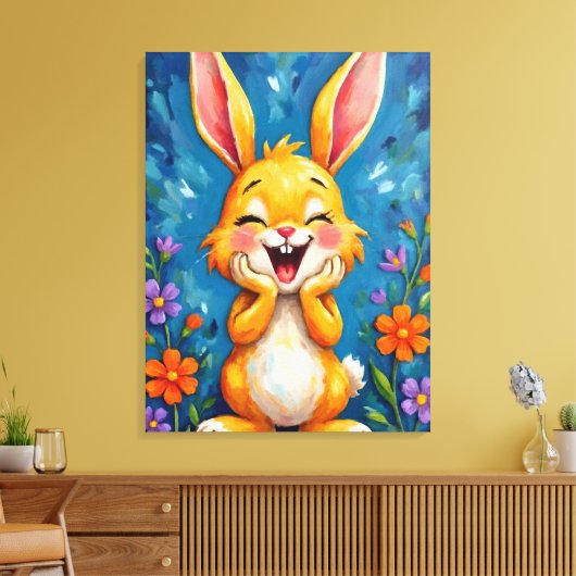 Bunny Bliss Canvas Afdruk (Insitu (Woonkamer))