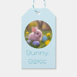 Bunny Bliss - Fluffy Pink Bunny Pasen Cadeaulabel