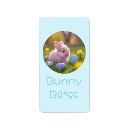 Bunny Bliss - Fluffy Pink Bunny Pasen Etiket