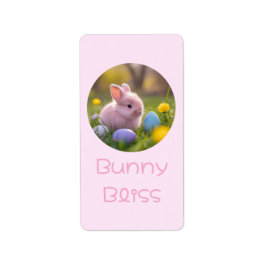 Bunny Bliss - Fluffy Pink Bunny Pasen Etiket