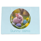 Bunny Bliss-Fluffy Pink Bunny Pasen Groot Cadeauzakje (Voorkant)