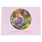 Bunny Bliss-Fluffy Pink Bunny Pasen Grote Gift Groot Cadeauzakje (Voorkant)