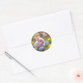 Bunny Bliss-Fluffy Pink Bunny Schattige Pastel Pas Ronde Sticker