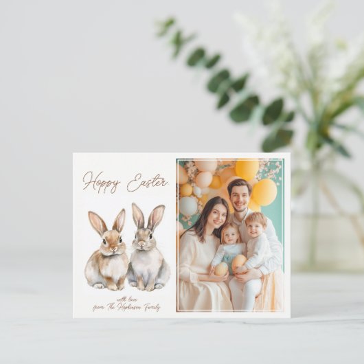 🐇Bunny Bliss Groeten Feestdagenkaart (Staand voorkant)