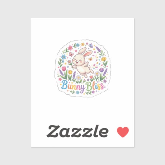Bunny Bliss | Konijn Liefhebber T-Shirt Sticker (Vel)