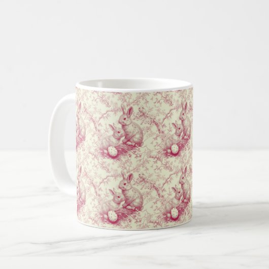 Bunny Bliss Mokken: Pasen Serenity Koffiemok (Voorkant links)