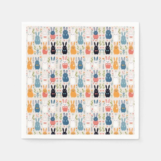 Bunny Bliss Paaspatroon Servet (Voorkant)
