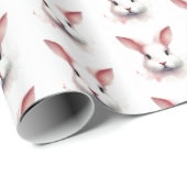 Bunny Bliss - Pastel Roze Paaswrapping Papier (Rol Hoek)