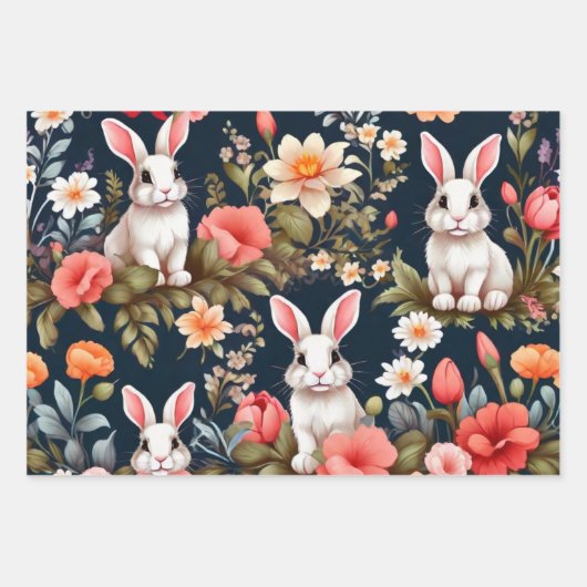 Bunny Bliss Wrapping Papier Set Inpakpapier Vel (Voorkant)
