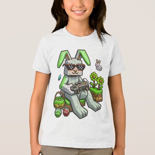 Bunny Block Gamer Tri-Blend Shirt (Voorkant)