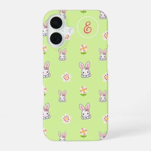 Bunny Bloom Delight iPhone 16 Hoesje (Achterkant)