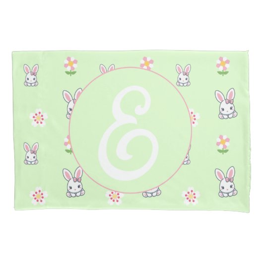 Bunny Bloom Delight Kussensloop (Voorkant-Links)