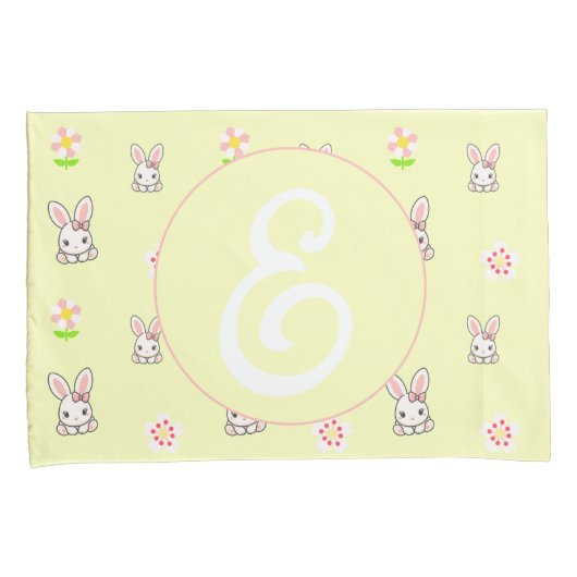 Bunny Bloom Delight Kussensloop (Voorkant-Rechts)