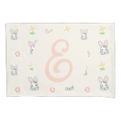 Bunny Bloom Delight Kussensloop (Voorkant-Links)