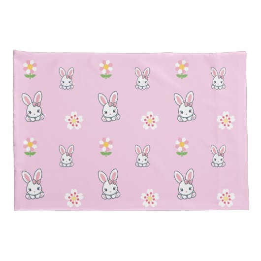 Bunny Bloom Delight Kussensloop (Achterkant-Rechts)