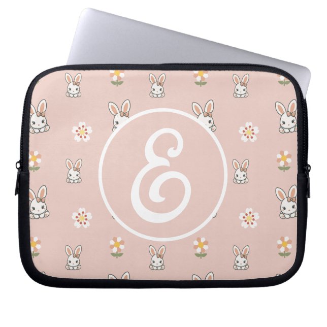 Bunny Bloom Delight Laptop Sleeve (Voorkant)