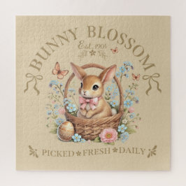 Bunny Blossom Easter Rabbit in Floral Basket Legpuzzel