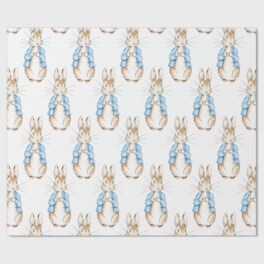 Bunny Blue Baby shower Cadeaupapier (Vlak)