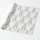 Bunny Blue Baby shower Cadeaupapier (Uitgerold)