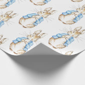 Bunny Blue Baby shower Cadeaupapier (Hoek)