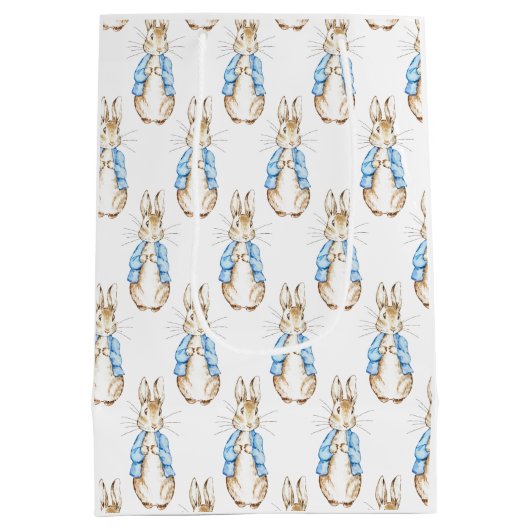 Bunny Blue Baby shower Medium Cadeauzakje (Achterkant)